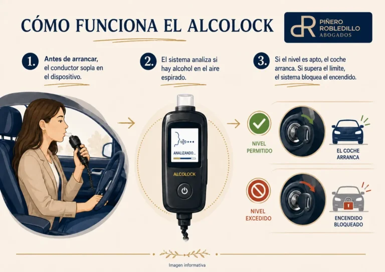 Cómo funciona un alcolock o alcoholímetro antiarranque en un coche: analiza el aire espirado y bloquea el encendido si supera el límite.