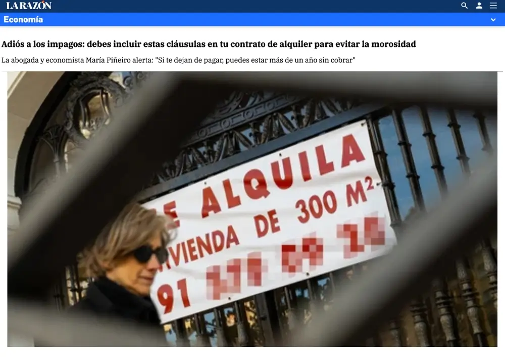 La razon economia articulo de Maria Piñero Robledillo